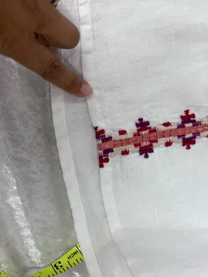 Johnny Was White Embroidered Floral Peasant linen Maya Blouse xl FLAWED thumbnail 11