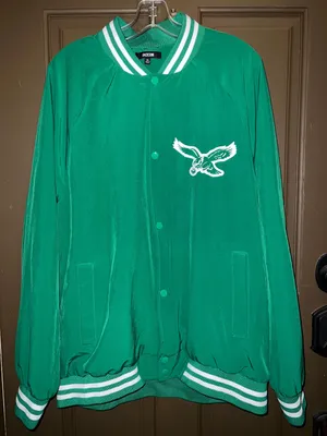 Jackson NFL Philadelphia Eagles Kelly Green Varsity Jacket thumbnail 1