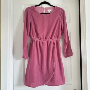 J.Crew Velvet Dress Long Sleeve Tulip Hem Pink Mauve Party Cocktail Size‎ 2 thumbnail 2