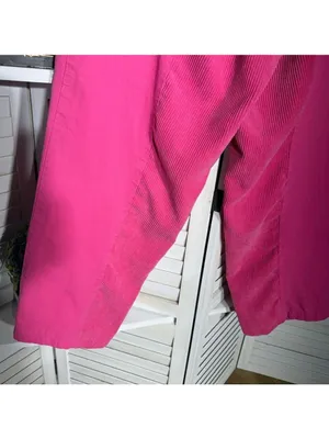 Vintage 90s hot pink pants cotton wide legs high waist 2 pockets sz M thumbnail 10