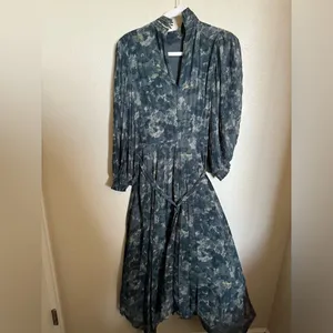 &‎ Other Stories Belted Pleated Asymmetric Midi Dress Size 4 thumbnail 8