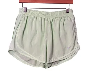 Nike Womens Running Shorts Large Mint Green Dri-FIT Mesh Athletic Athleisure thumbnail 1