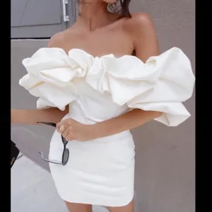 House of CB Selena Ivory Satin Ruffle‎ Strapless Dress size XL NWOT thumbnail 3