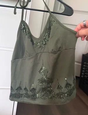 Whimsy sparkly green top thumbnail 1