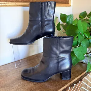 Easy Spirit Ankle Boots Womens Black Leather Square Toe Block Heel Side Zip thumbnail 5