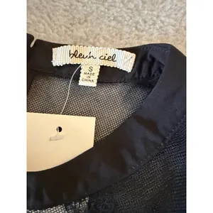 Bleu Ciel Women S Black Sheer Mesh Floral Embroidered Lace Scallop Hem Dress NWT thumbnail 6