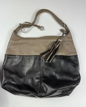 Brighton Shoulder Bag Hobo Two Tone Leather Tassel‎ Charm Designer Purse thumbnail 1