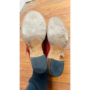 FREEBIRD Red Leather Caprice Buckle Detail Open Toe Sandal Block Heel size 10 thumbnail 9