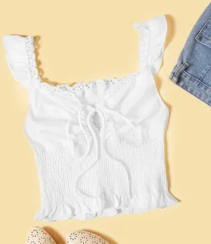 White Embroidered Blouse thumbnail 1