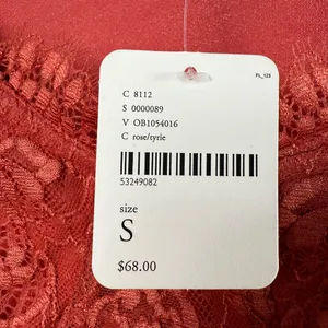 NWT Free People Long Sleeve Lace Trim Blouse‎ in Rose Size Small thumbnail 5