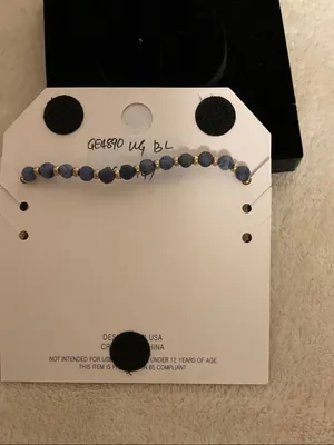 Pomina Blue Beaded Bracelet with Gold Heart Charm thumbnail 2