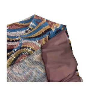 Vintage DejaVu Mini Dress Womens Small Pink Paisley Sequined Glam Cocktail 80's thumbnail 4