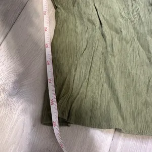Abercrombie & fitch crinkle‎ textured gauze olive green pull on wide leg pants L thumbnail 7