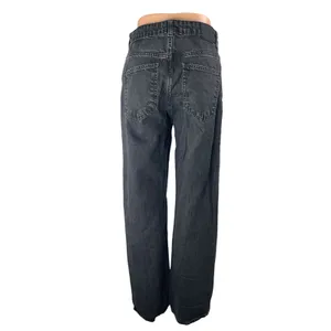 Zara Women's Black High Waisted Straight Wide Leg Baggy Denim Jeans Pants Size 6 thumbnail 2