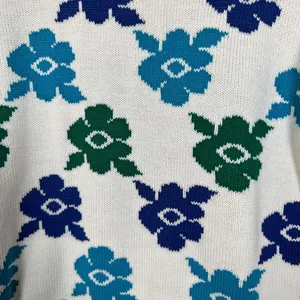 Cristin Stevens Vintage Floral Daisy Short Sleeve Knit Blouse Size Medium thumbnail 6
