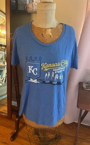 HOMAGE Blue Kansas City Kauffman Stadium Women’s Short Sleeve Tee | Size XL thumbnail 1