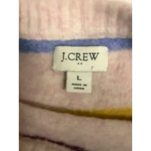 J.Crew Womens Large Multi-Color Striped Crewneck Knit Sweater Pink Blue Yellow L thumbnail 7