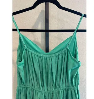 Forever 21 Tiered Midi Dress in Green Size S thumbnail 4