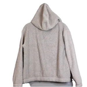Abercrombie & Fitch Sherpa hoodie Women Large Soft a&f Langenlook gorcpore cream thumbnail 3
