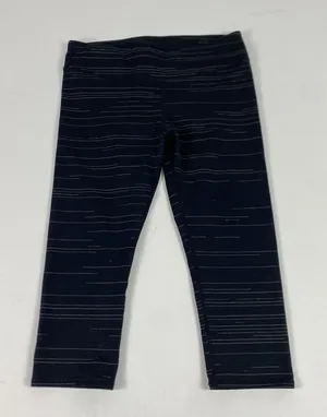 Fabletics Leggings Womens Medium Black Striped Print Capri Yoga Gym Pants‎ thumbnail 1