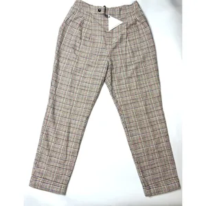 Lost + Wander Women Plaid High Waisted Trousers Tan Blue Multi Size M WPLS4008 thumbnail 12