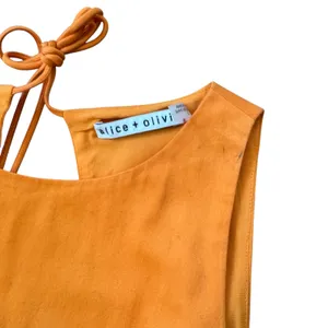 Alice + Olivia Tiered Midi Dress Tangerine Orange thumbnail 3