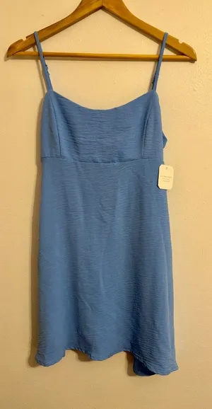 Altar’d State Blue Smocked Back Mini Dress thumbnail 1