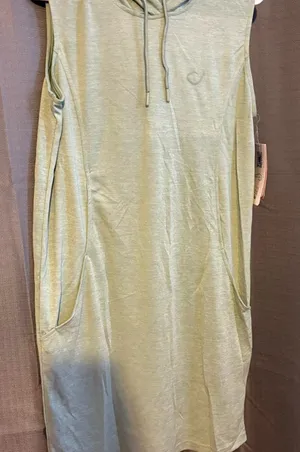 Cream Sleeveless Hooded Midi Dress for Casual Occasions thumbnail 1