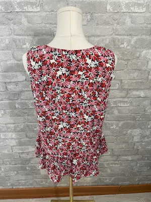 Cabi Seraphina floral print ruffle V-neck sleeveless top with Camisole thumbnail 3