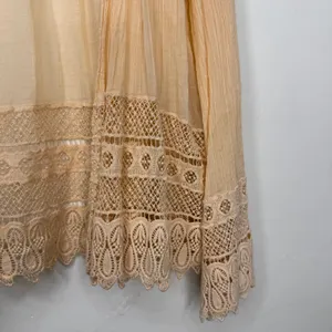 Free People FP One Open Front Lace Crochet Cardigan Peach Orange Size Small thumbnail 2