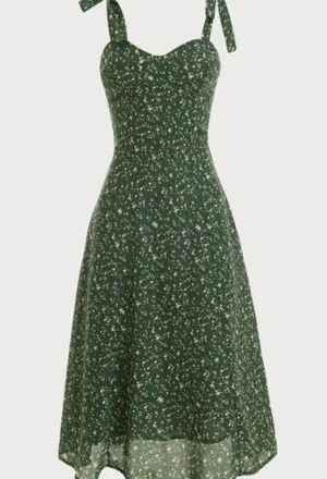 RIHOAS The Floral Tie Straps Midi Dress thumbnail 1