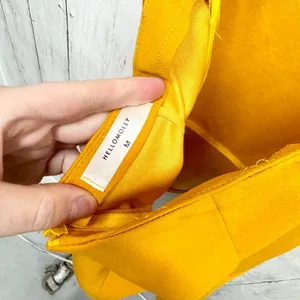 Hello Molly Dress Women Size‎ M Ruffled Mini Mustard Yellow Open Back Crossover thumbnail 2