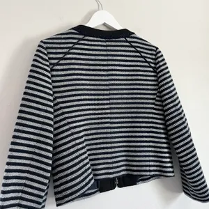 J. Crew Factory Suiting Wool Striped Tweed Full Zip Jacket Blue Women’s Size 4 thumbnail 6