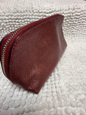 Coach Metallic Cherry Leather Cosmetic Case Makeup Bag Zip Pouch F23332 thumbnail 5