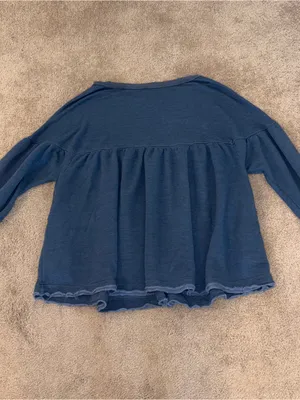 Women’s Navy Free People Prudence Pullover Size: L thumbnail 4