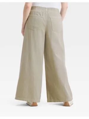 NWT 100% Cotton A New Day Sage Green Wide Leg Pants Size M thumbnail 2