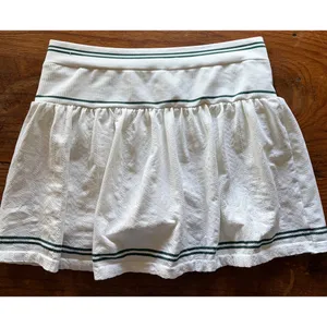 All in Motion White Green Striped Tennis Mini Skirt Skort Size M thumbnail 7