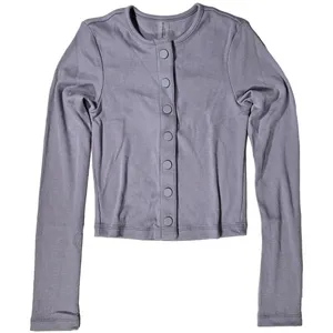 Outdoor Voices Earl Grey Ribbed Cardigan XS Snap Front‎ Long Sleeve Athleisure thumbnail 1