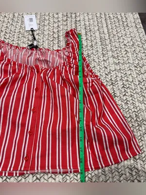 NWT WeWoreWhat by Anthropologie Red Stripped Scoop Beck Cami thumbnail 12