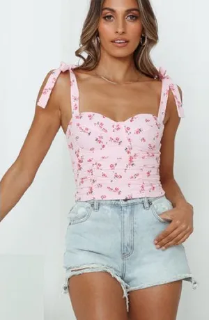 Hello Molly GIRL IN THE CITY CROP TOP PINK thumbnail 1