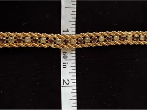 Vintage Mid-Century Gold Tone Purple & Clear Rhinestone Tennis Bracelet 7" thumbnail 5