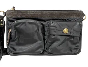 Coach Black Nylon Emerald Green Interior Gold‎ Hardware Mini Shoulder Bag Y2K thumbnail 1