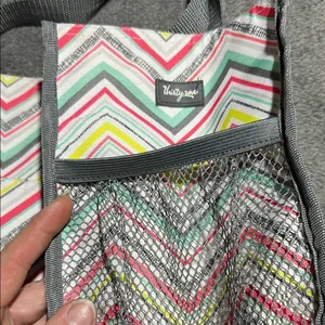 Thirty-One Pink and Yellow Chevron Tote Bag thumbnail 2