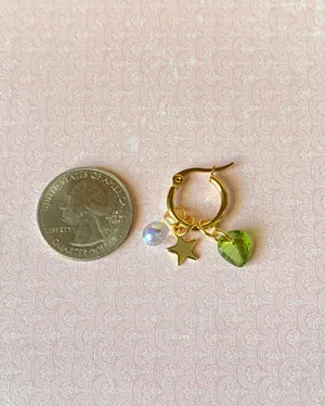 Handmade cute retro cottage fairy Czech glass beads mix unique hoop earrings🌟🌿 thumbnail 8