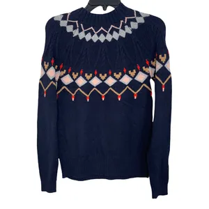 1901 navy point fairisle crew neck sweater size S NWT $69‎ thumbnail 3