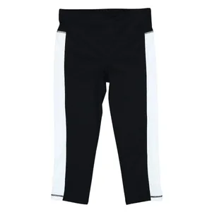 NWT Id Ideology Petite Colorblocked Cropped Capri Leggings Noir White / Black PM thumbnail 2