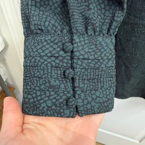 NEW A New Day green black‎ patterned v-neck long sleeve knee dress relaxed XL thumbnail 2