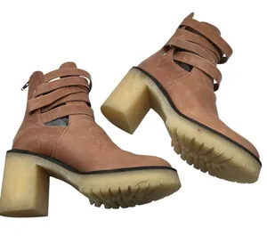 Free People US 9 EU 39 Jesse Cutout Strappy Platform Boots Brown Tan Heeled Boho thumbnail 14