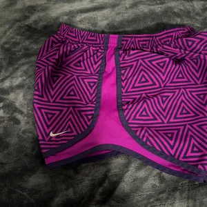 Nike Women's Tempo Dri-Fit Purple Geometric Triangle Running Shorts thumbnail 3