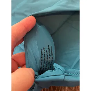 Quince Italian Demi Bikini Top in Light Blue Size and Teal High Rise Bottoms XS thumbnail 3
